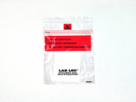 Lab-Loc Specimen Bags 6" x 9" with Removable Biohazard Symbol and Absorbent Pad