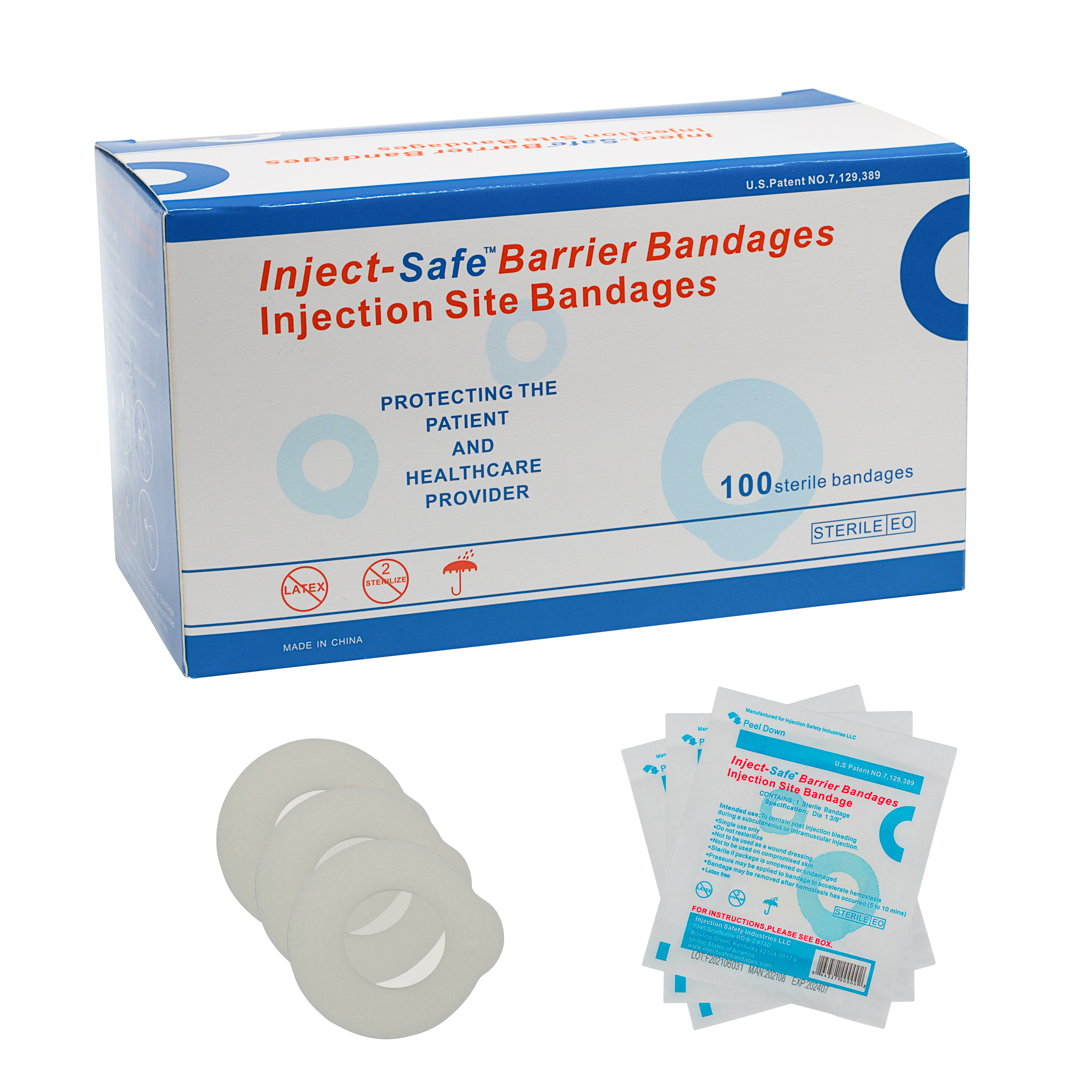 Adhesive Inject Safe Barrier Strip Bandage 1-3/8 Inch Round