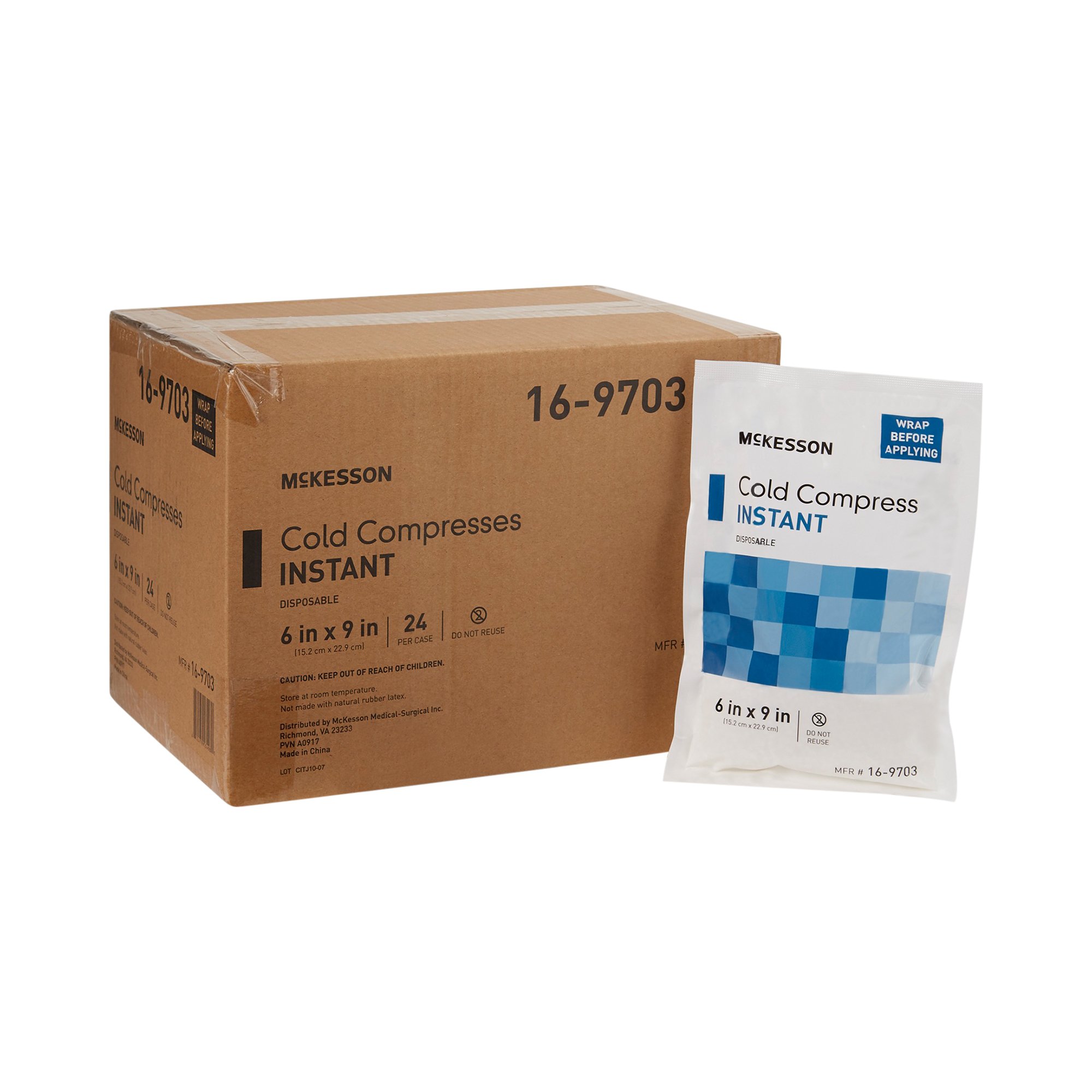 Instant Cold Compress Pack, Disposable, 6" x 9"