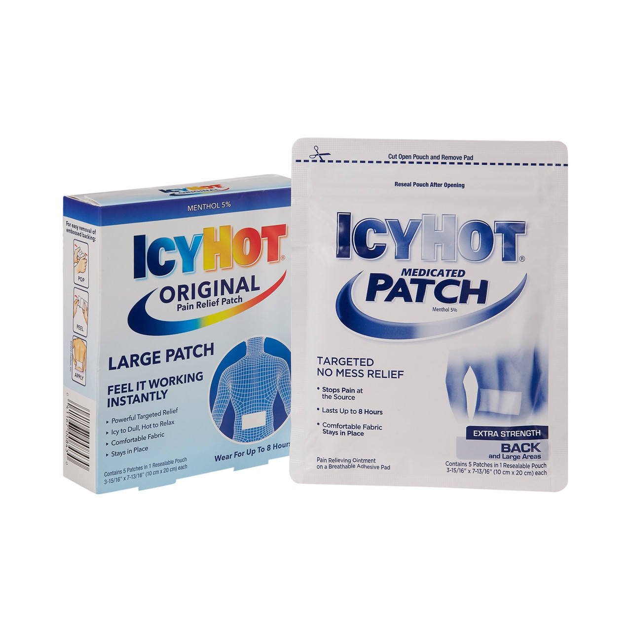 Icy Hot Pain Relief Patch, Menthol 5% Strength