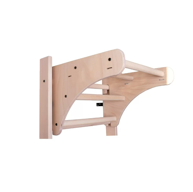 211+A204 Solid Beech Wood Wall Bar with Adjustable Pull Up Bar and Gymnastic Accessories