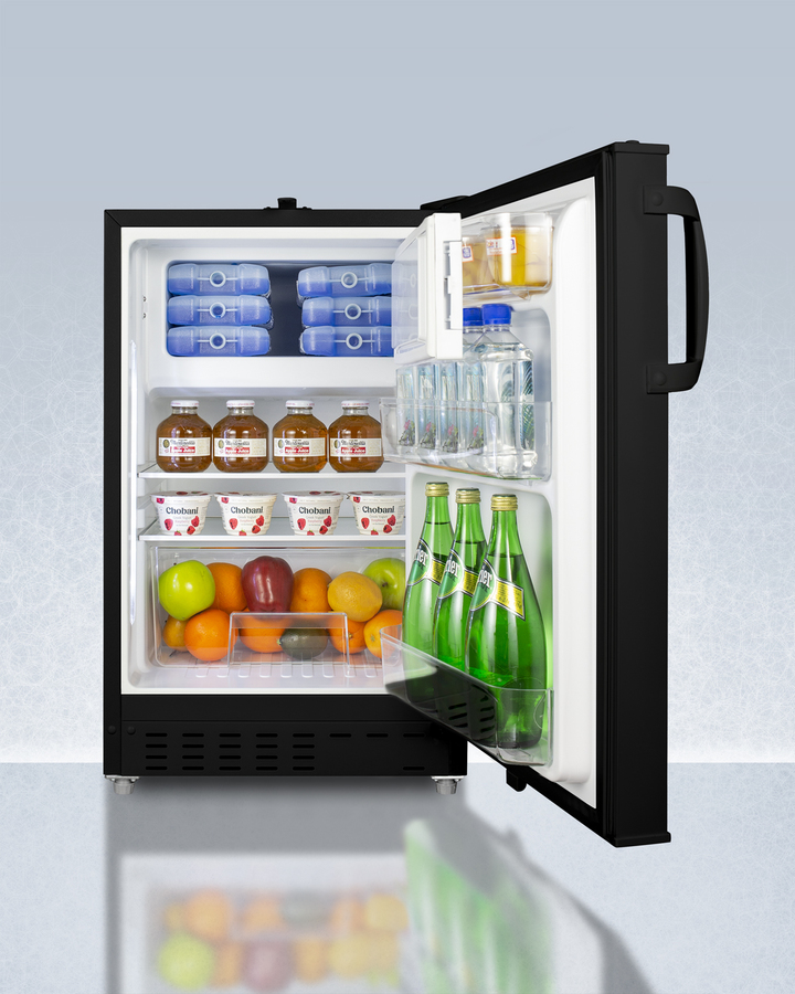 20" Wide Built In Undercounter ADA Compliant Refrigerator Freezer with Front Lock