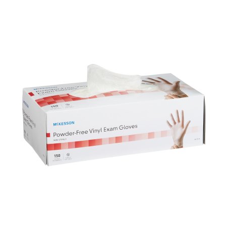 Exam Glove Non Sterile Vinyl Standard Cuff Length Smooth Clear Not Chemo Approved, Latex Free, Powder Free
