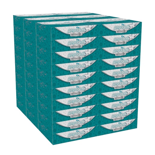 Angel Soft Professional 2 Ply Facial Tissue White Flat Box 7" x 6"