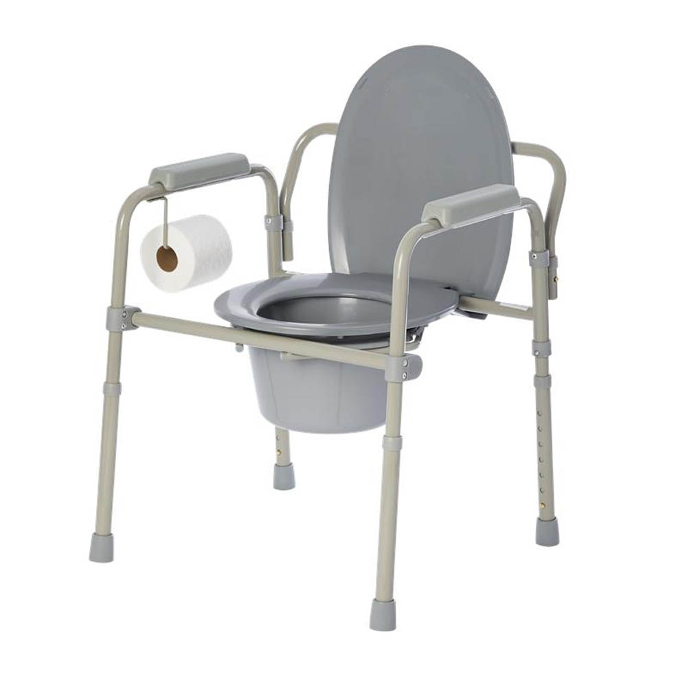 Folding Powder Coated Steel Commode