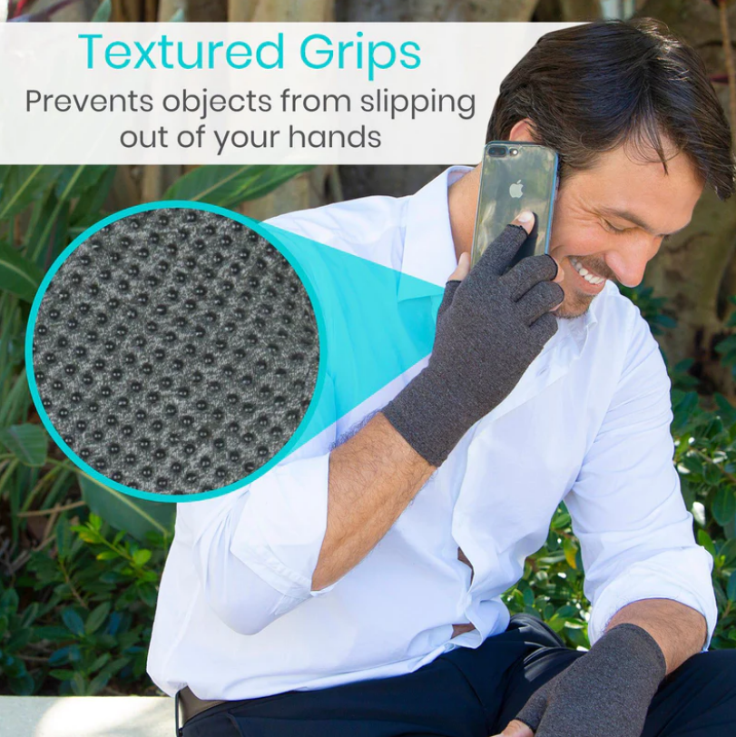 Open Finger Arthritis Gloves with Grips 