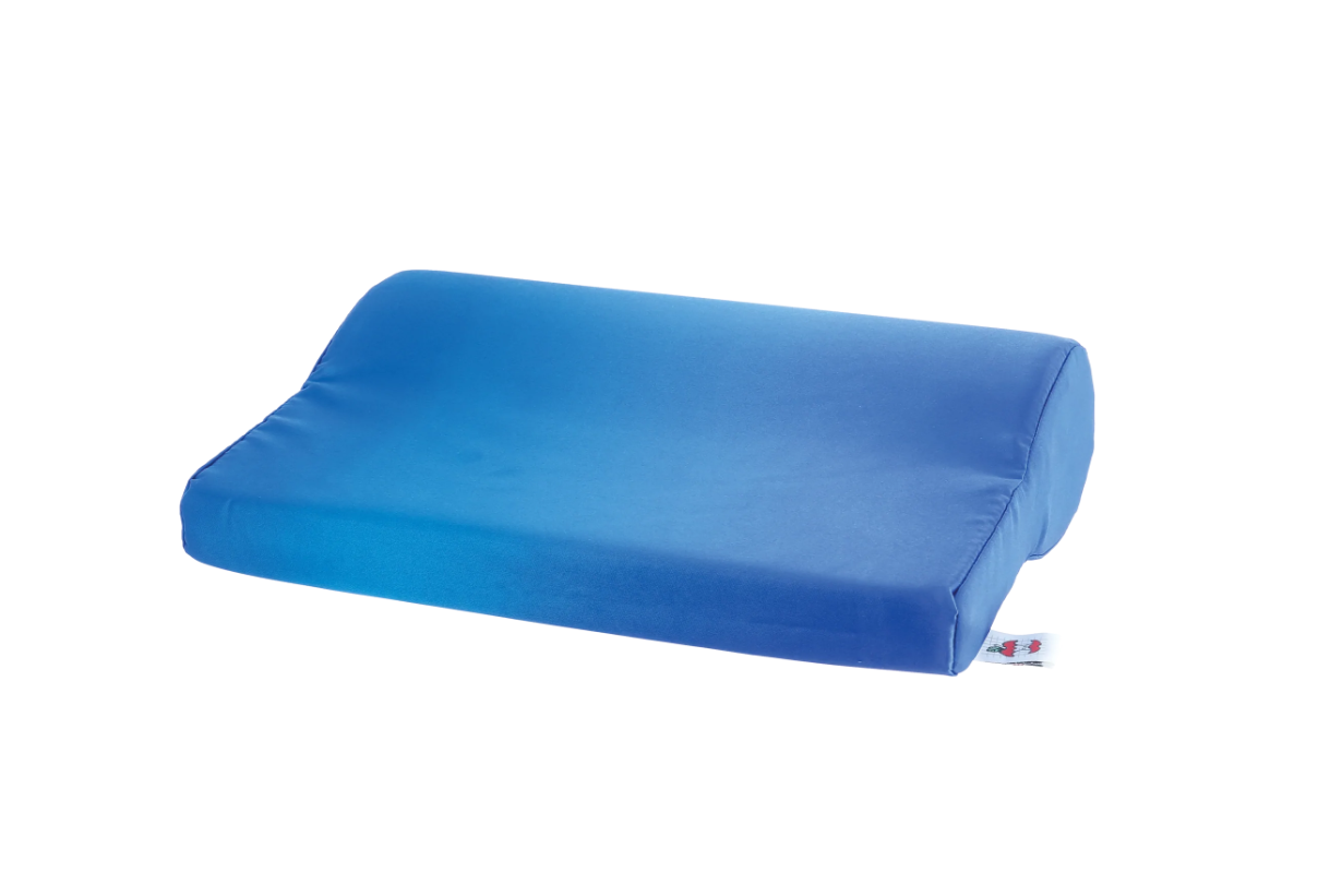 Contour Cervical Pillow, Satin Cover, Blue