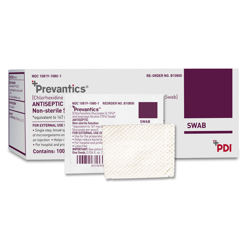 Antiseptic Prep Pad Prevantics 3.15% / 70% Strength CHG  Swab ndividual Packet