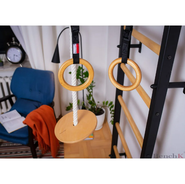 212+A076 Wall Bar with Adjustable Beech Wood Pull Up Bar