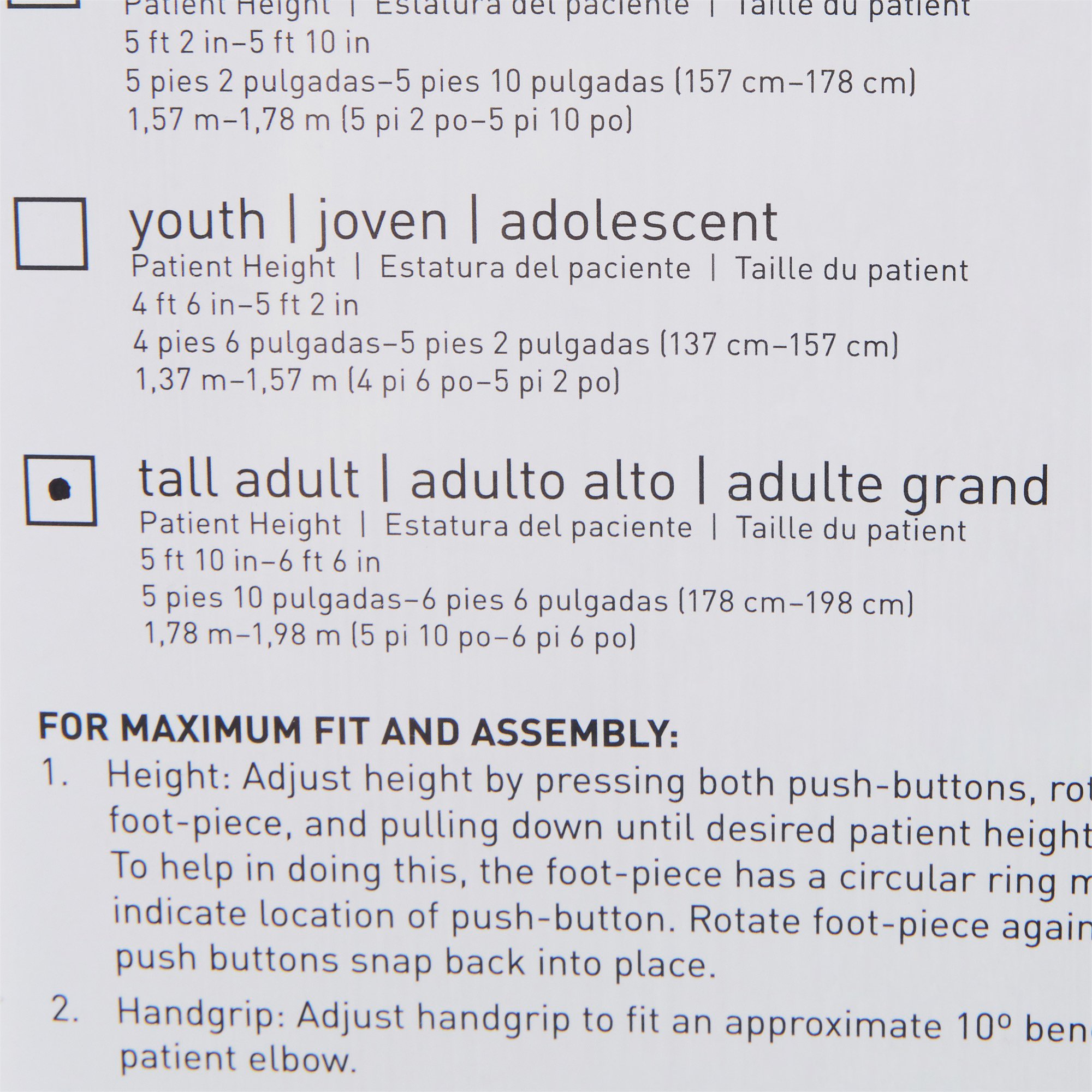 Underarm Crutches Aluminum Frame Tall Adult