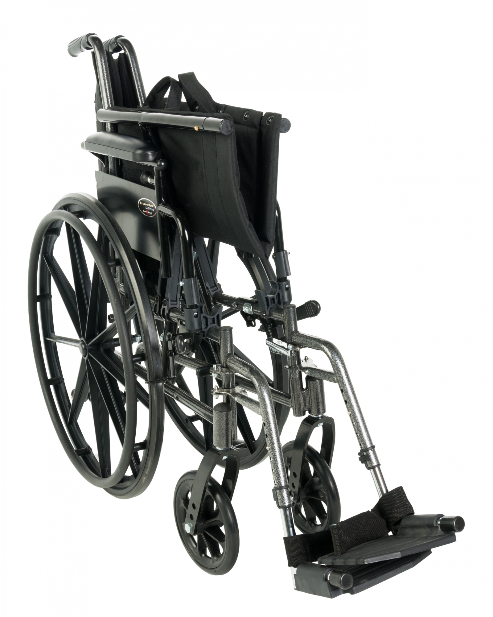 Traveler L3 Plus Lightweight Wheelchair with Flip Back Adjustable Height Desk Arm and Swing Away Footrest