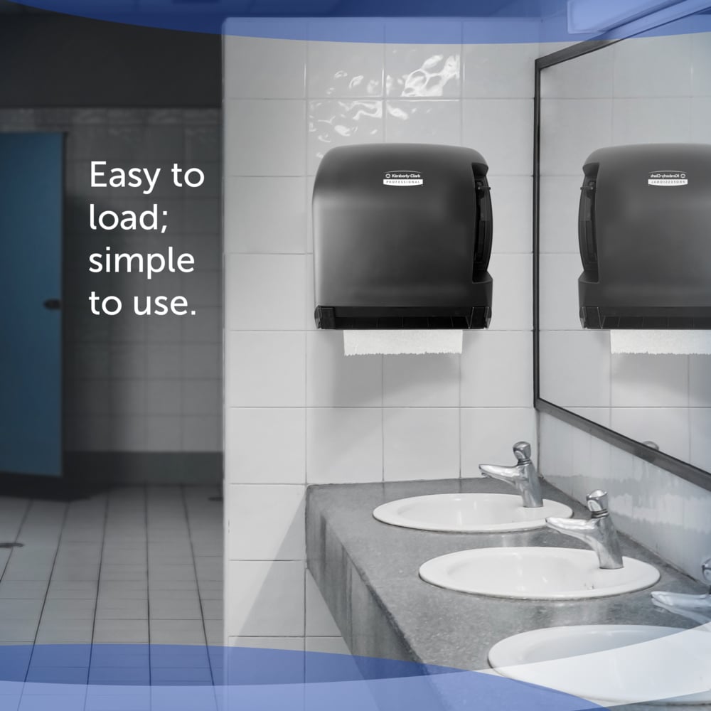 Levermatic, Hard Roll Towel, Dispenser, Smoke, 13.3" x 13.5" x 9.8"