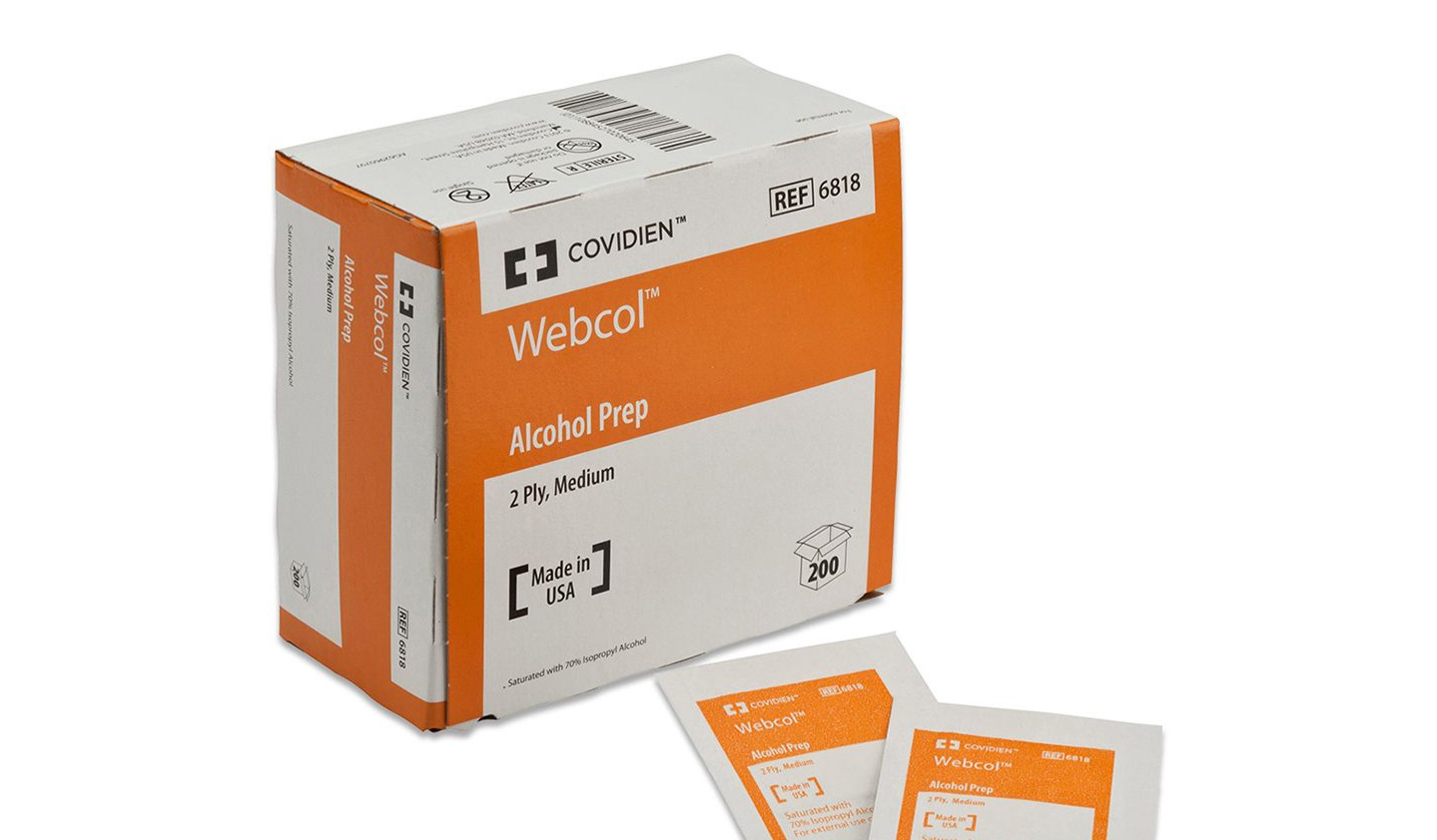 Covidien 6818 Alcohol Prep Pad Medium 2-Ply
