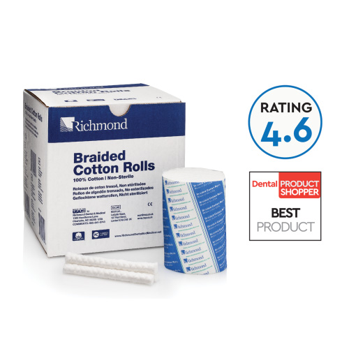 Braided Cotton Roll, Economy Pak, Medium, 1½", Non Sterile