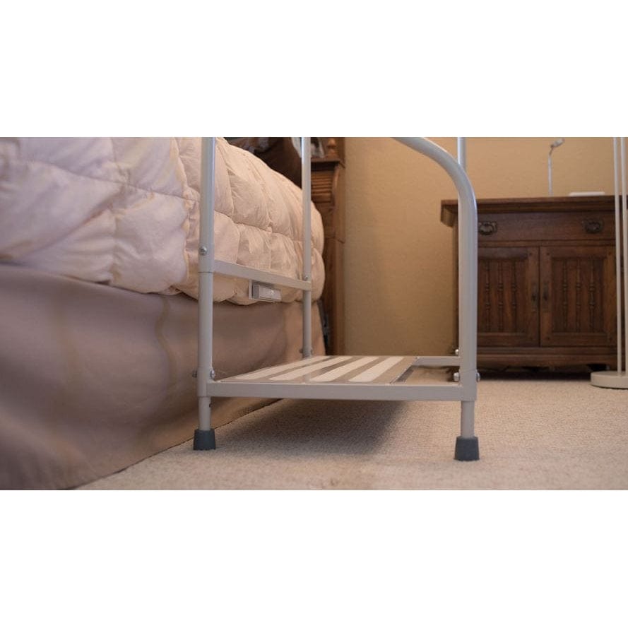 Bedroom Step and Handrail with Adjustable Height & LED Light for Fall Prevention