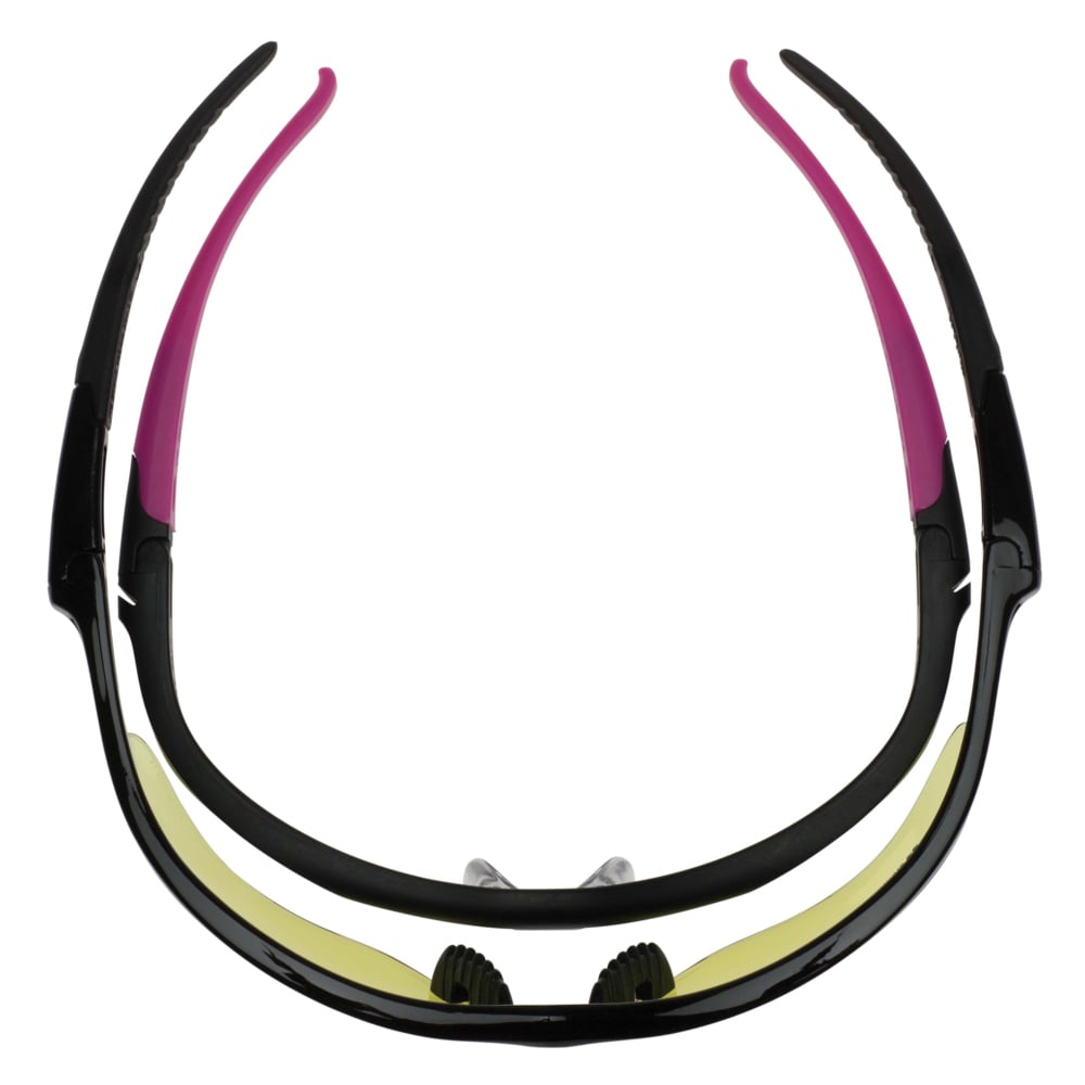 KleenGuard Nemesis Small Safety Glasses, Hard Coat Lens, Black Frame with Black Tips & Neck Cord