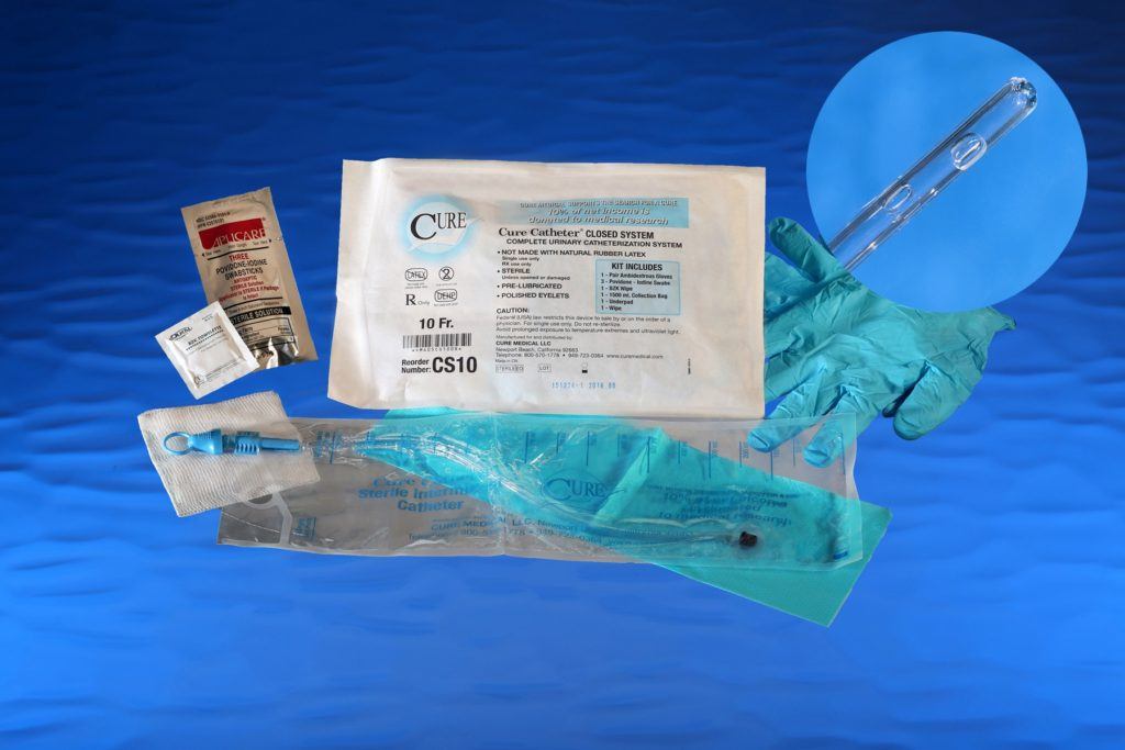 Cure Catheter, Closed System Kit,  Single Use, Straight Tip, Unisex, Sterile