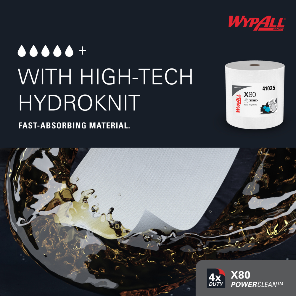 WypAll Power Clean X80 Heavy Duty Cloths