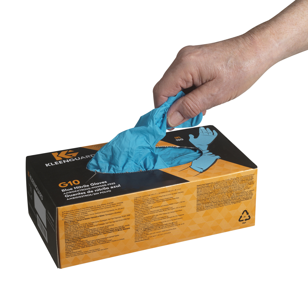KleenGuard G10 Nitrile Ambidextrous Gloves, Blue, Powder Free, Non Sterile, Latex Free