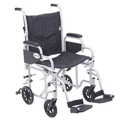 Poly Fly Light Weight Transport Chair Wheelchair with Swing away Footrests