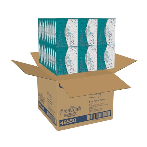 Angel Soft Professional 2 Ply Facial Tissue White Flat Box 7" x 6"