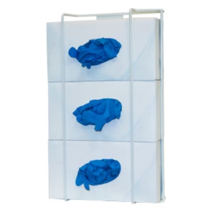 Glove Box Dispenser, Non Divided, White, Coated Wire