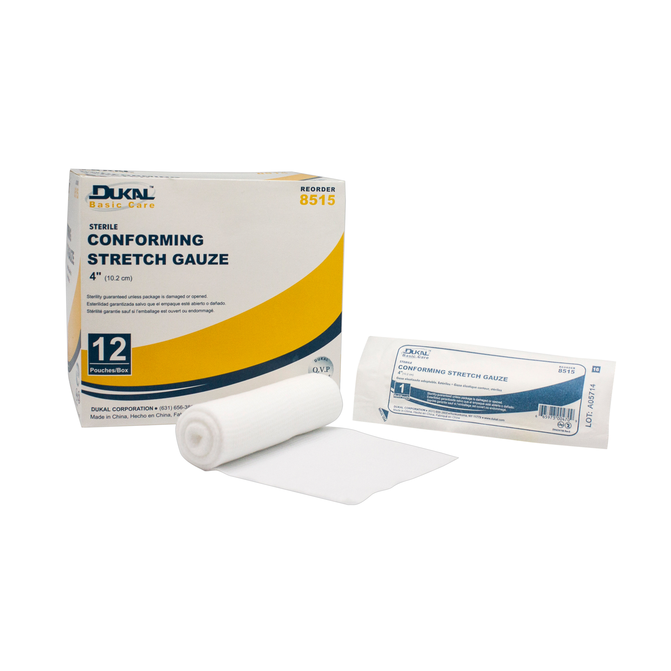 Conforming Stretch Gauze, Basic Care, 4", Sterile