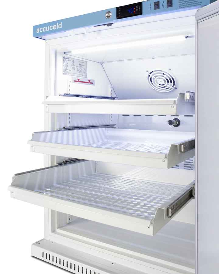 6 Cu Ft ADA Height Laboratory Refrigerator with Removable Drawers