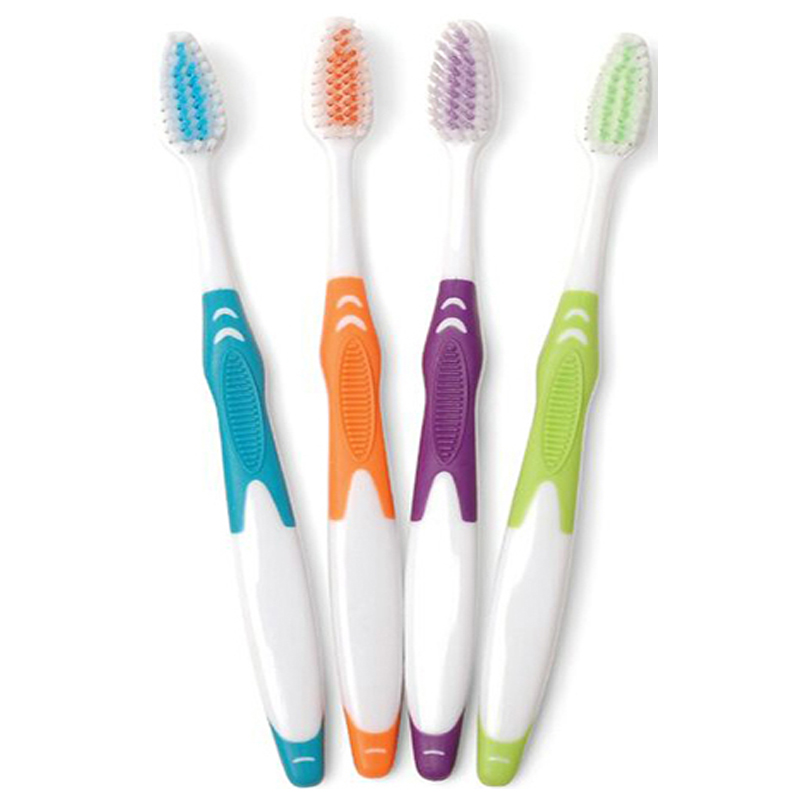 Freshmint Adult Rubber Handle Nylon Toothbrush