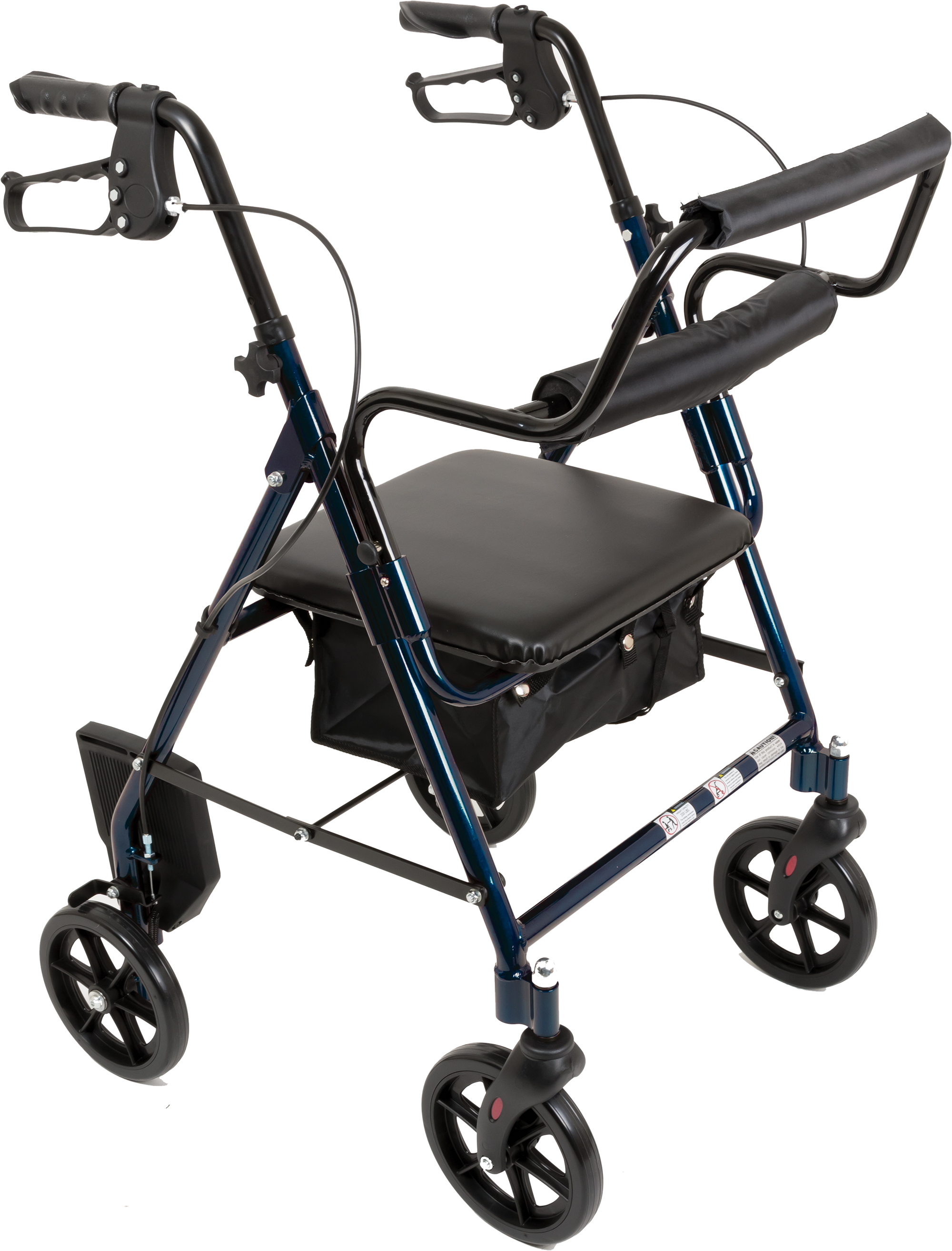 Aluminum Transport Rollator with 8-inch Wheels