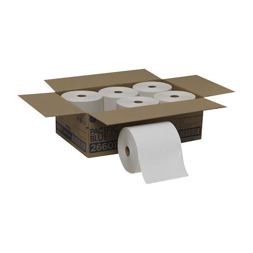 Pacific Blue Basic Acclaim Recycled Paper Towel Roll, White