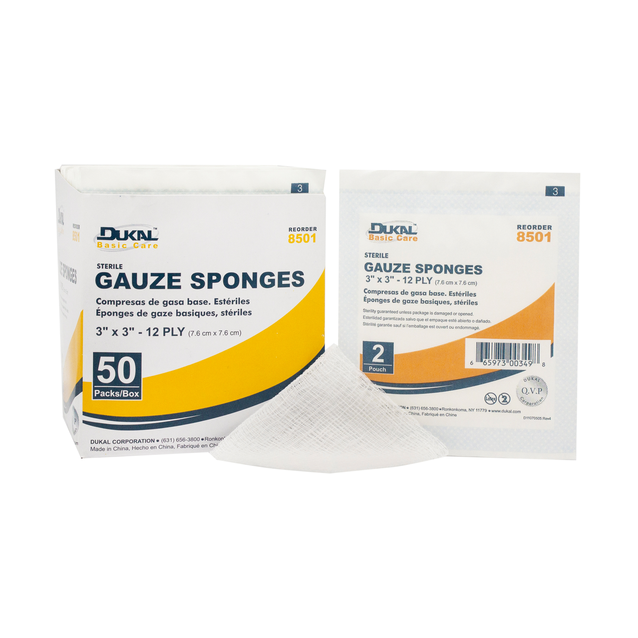 Basic Care Gauze Sponge, 3" x 3"