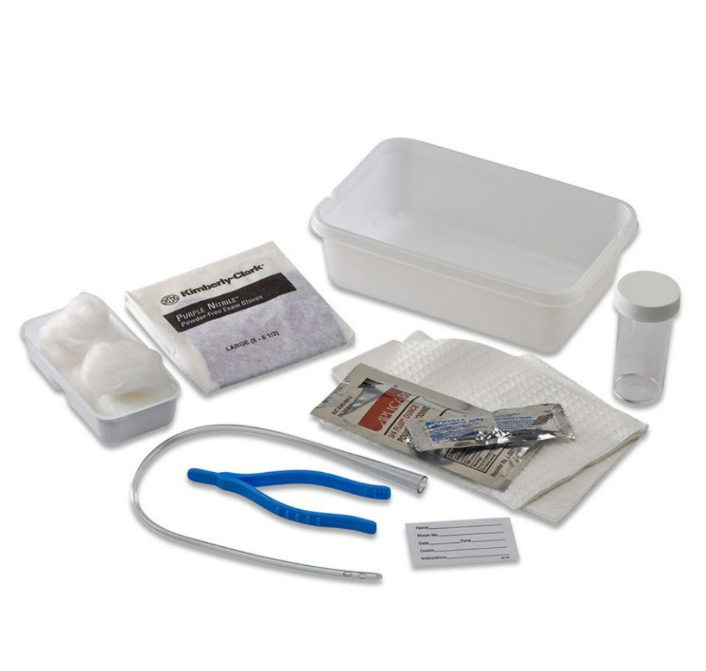 Dover Open Intermittent Tray with PVC Catheter, Vinyl, 14 Fr