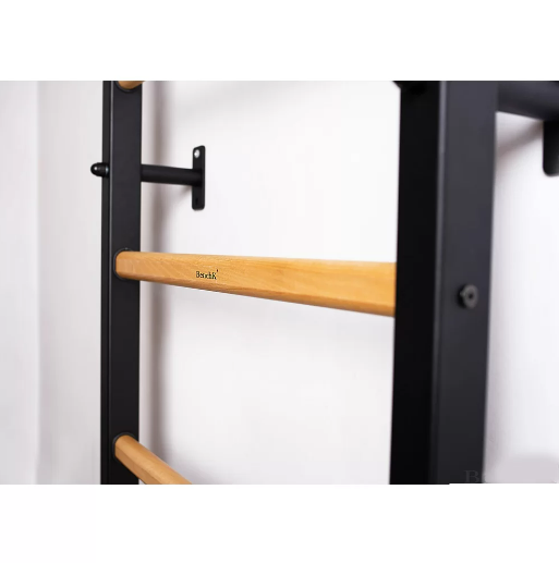 221+A204 Wall Bar with Fixed Steel 6 Grip Pull Up Bar and Gymnastic Accessories
