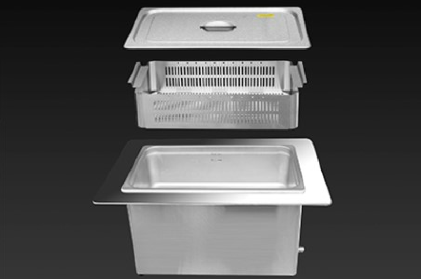 Recessed Ultrasonic Cleaner with Heat, Includes Stainless Steel Hanging Basket