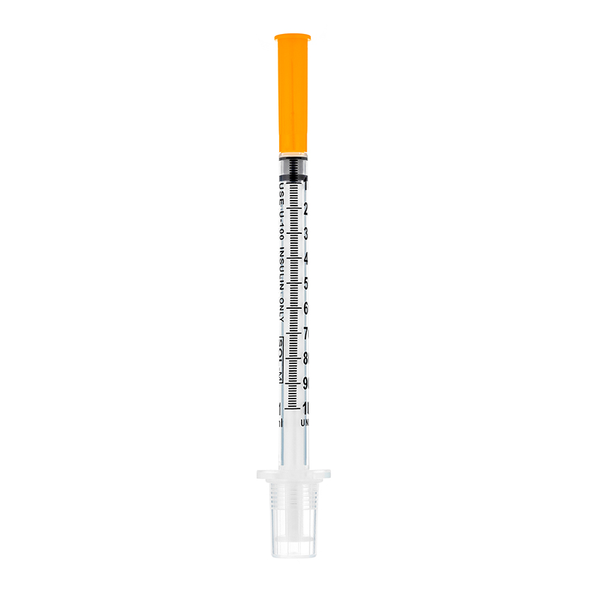 Insulin Syringe with Fixed Needle 28G x 1/2" (U-100 Insulin Only) (PE Bag)