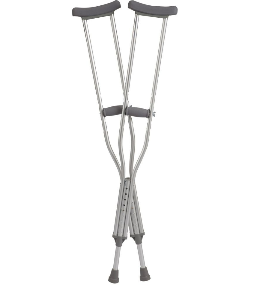 Crutches, Axillary Style, Adjustable, Aluminium