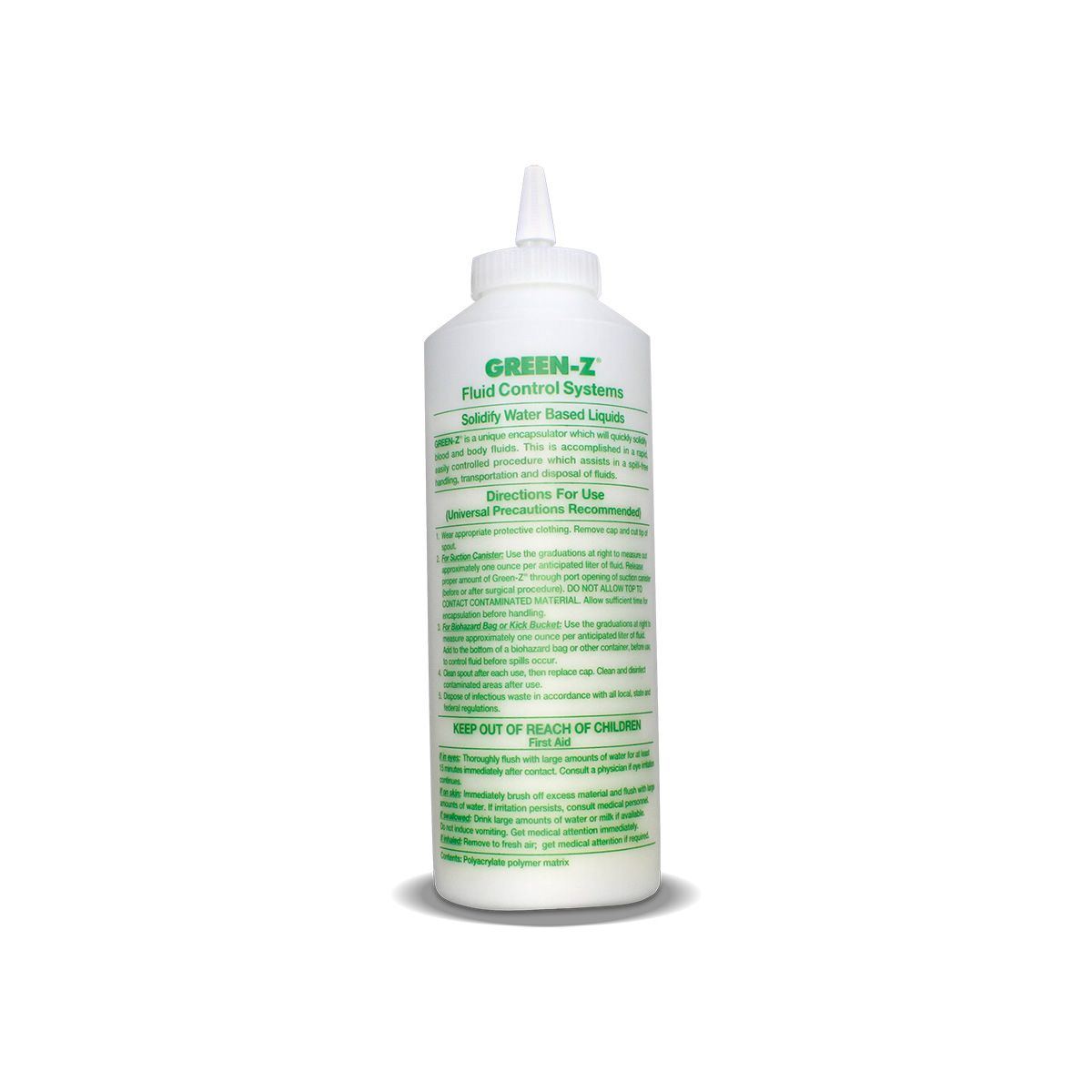 Green Z Spill Control Solidifier Shaker Top Bottle