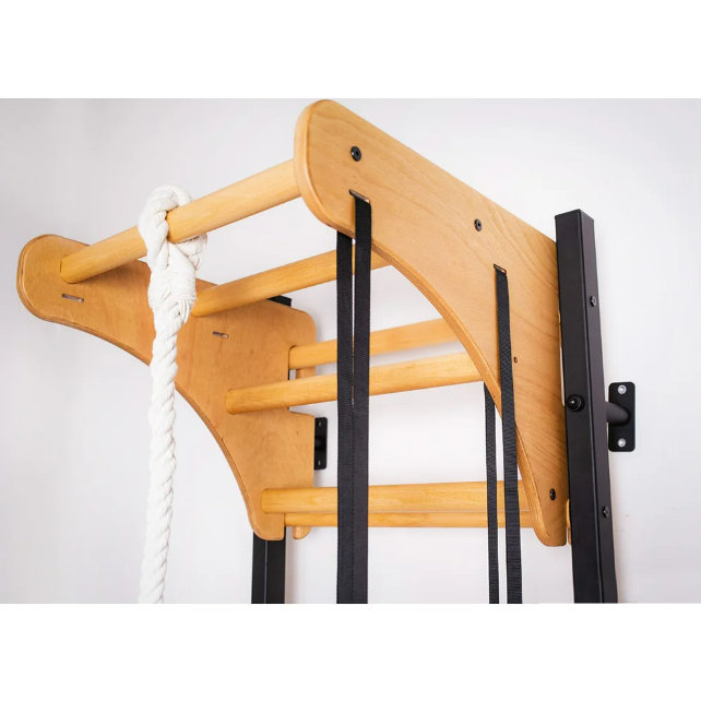 212+A076 Wall Bar with Adjustable Beech Wood Pull Up Bar
