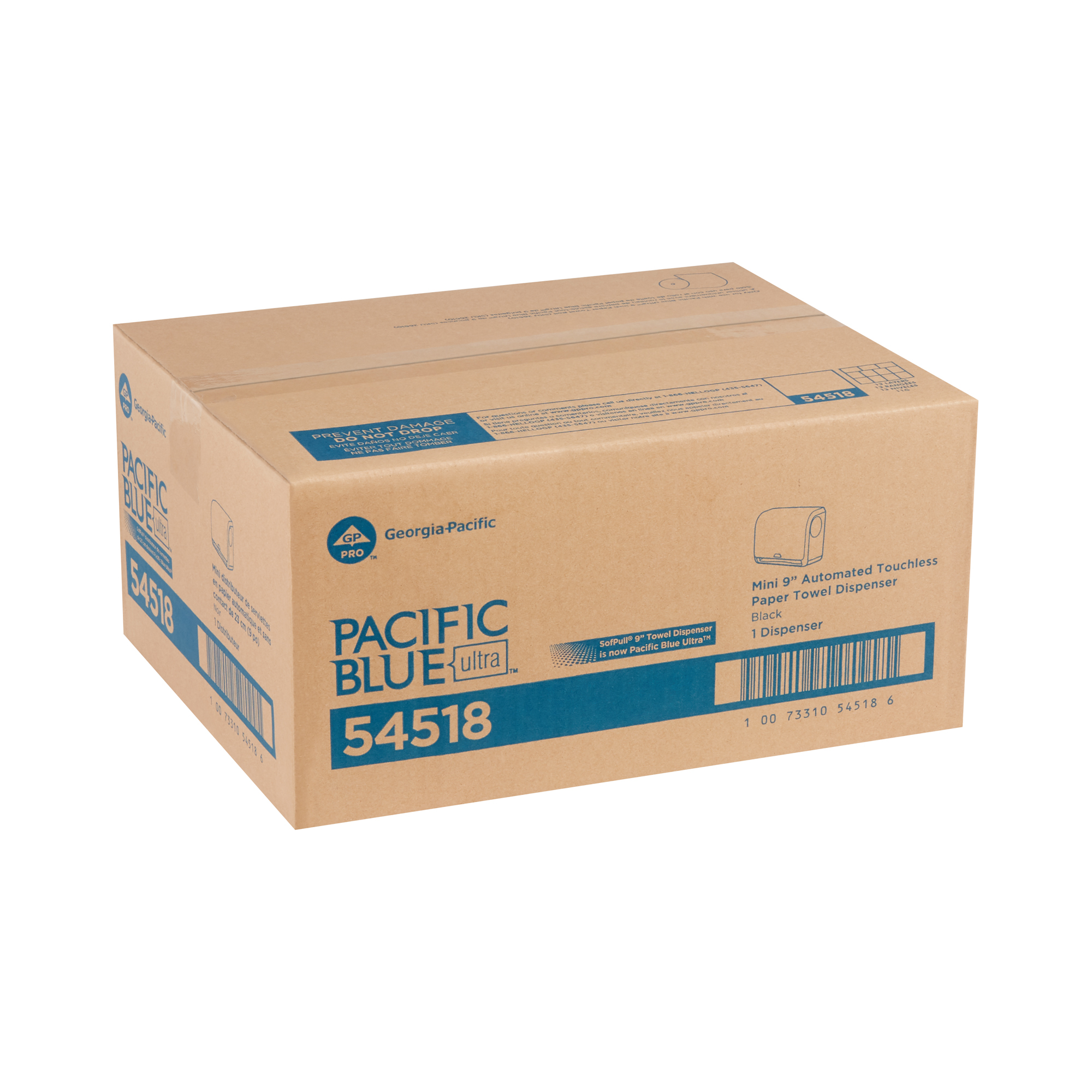 Pacific Blue Ultra 9" Mini Automated Touchless Paper Towel Dispenser, Black