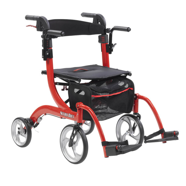 Nitro Duet Dual Function Foldable Rollator Walker & Transport Wheelchair
