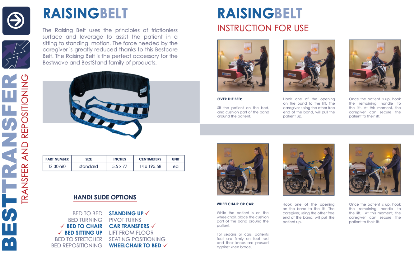 Stand Assist Transfer Raiser Belt