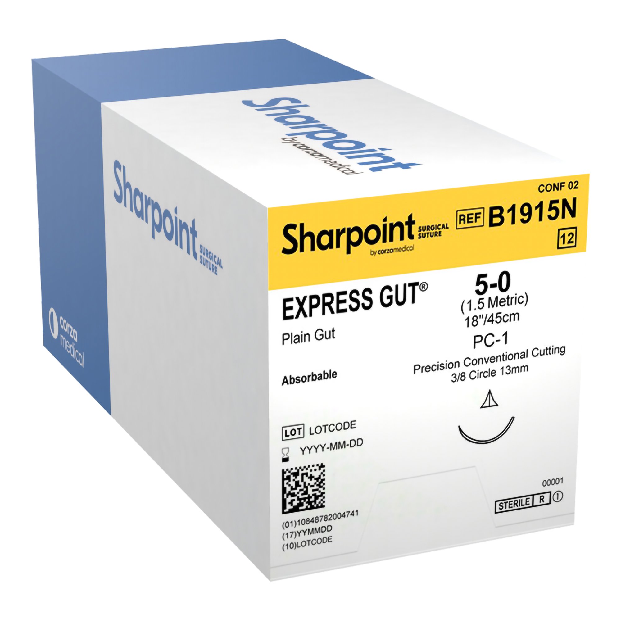 Express Gut Precision Conventional Cutting Needle, PC 1, 3/8 Circle