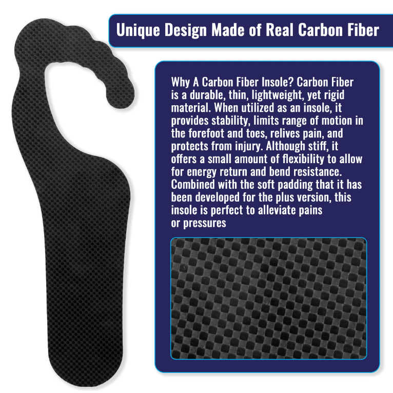 Carbon Fiber Insole Plus Rigid with Padding