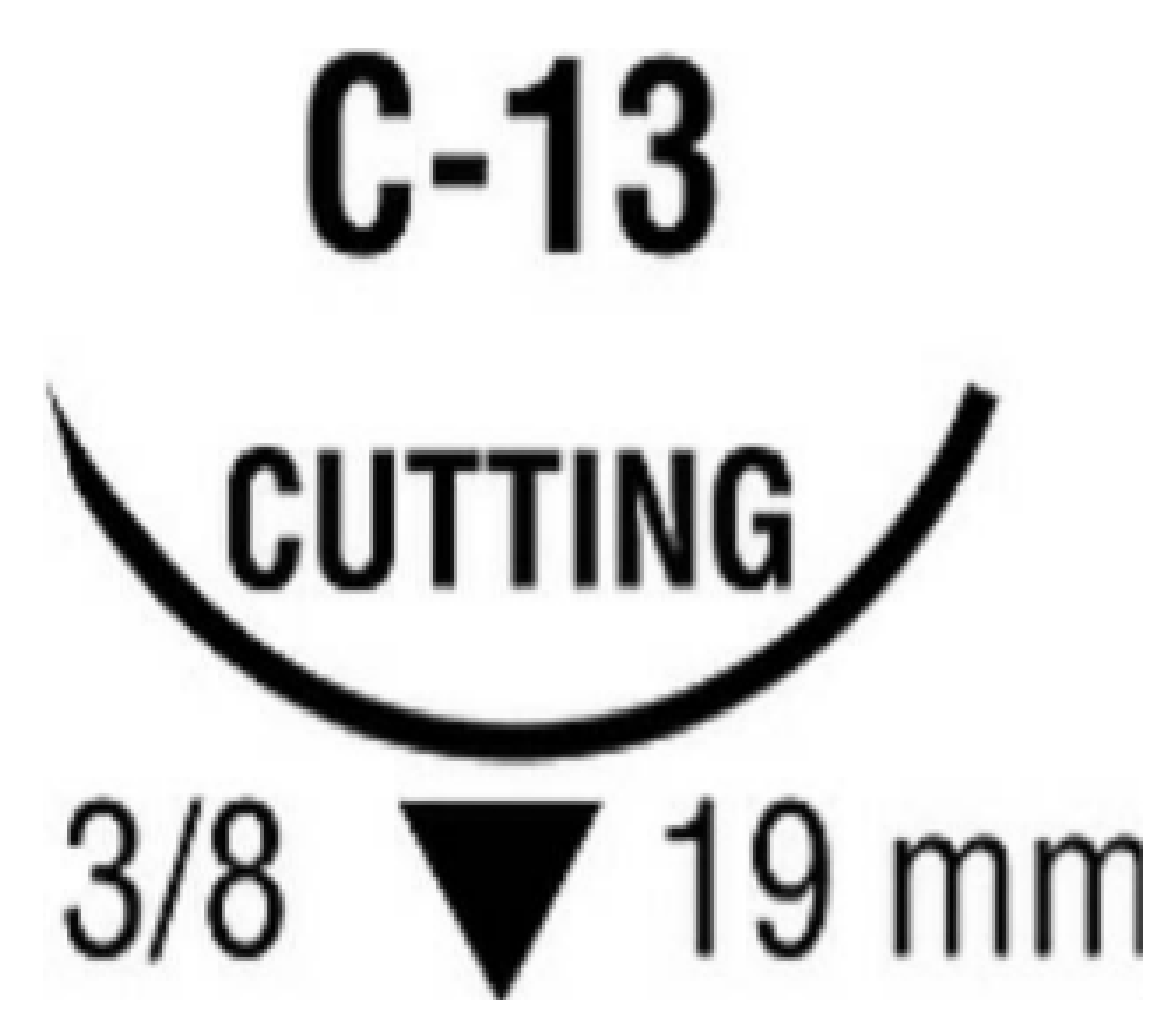 Absorbable Suture with Reverse Cutting Needle, C 13, 3/8 Circle, 18" Length