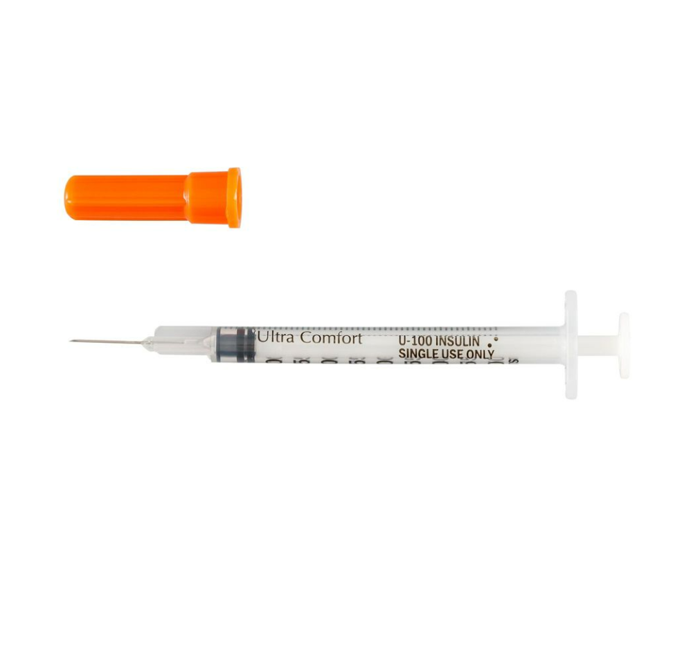 Monoject Rigid Pack Insulin Syringes, 28G, 1/2" Length