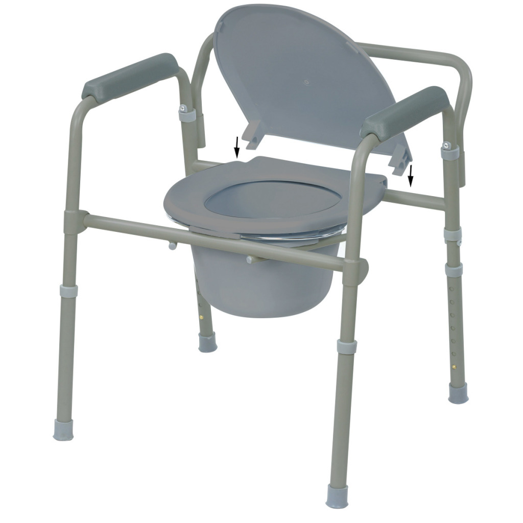 Folding Steel Bedside Commode