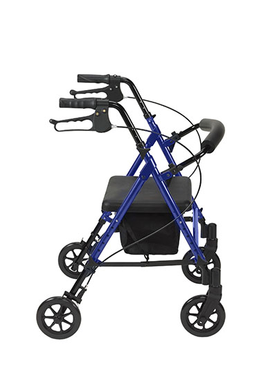Adjustable Height 4 Wheel Rollator with 6" Casters