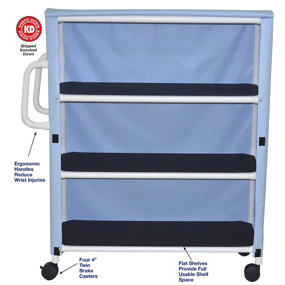 Jumbo Three Shelf Linen Cart