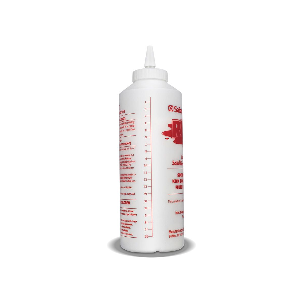 Red Z Spill Control Solidifier Single and Multi Use Bottle, Screw Top Bottle 
